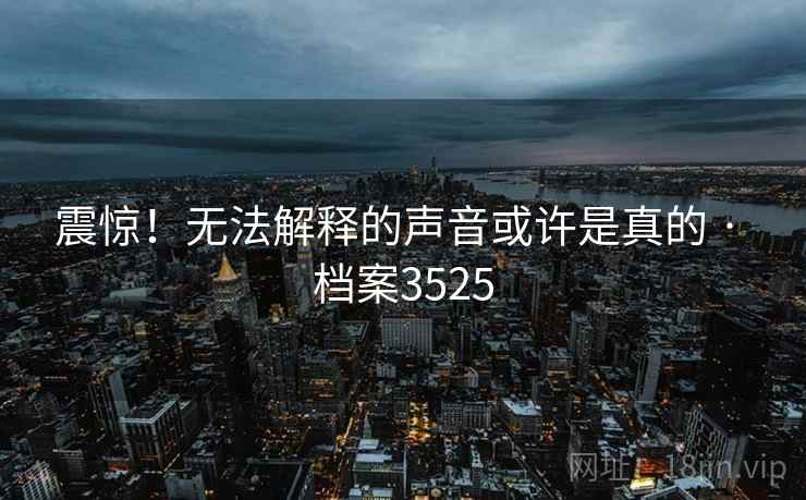 震惊!无法解释的声音或许是真的 · 档案3525